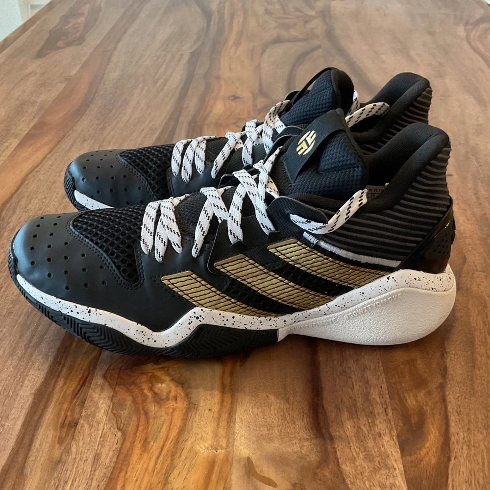 Adidas Harden Stepback Mens Basketball Shoes Black Gold FX7655 Size 9